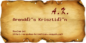Arendás Krisztián névjegykártya