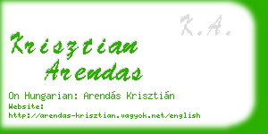 krisztian arendas business card