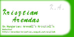 krisztian arendas business card